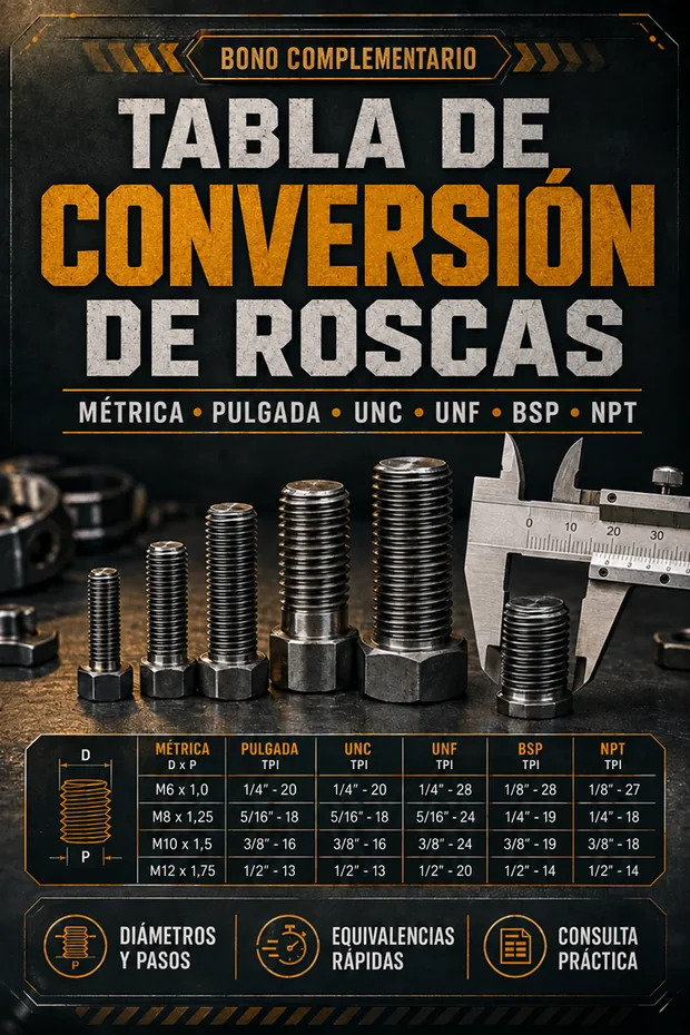 Bono 4: Tabla de Conversión de Roscas